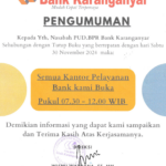 Pengumuman Operasional Diluar Hari Kerja Normal 30 November 2024