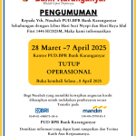 Pengumuman libur dan Cuti Hari Raya Nyepi dan Idul Fitri 1446h/2025
