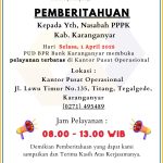 Pengumuman Pelaksanaan Operasional kantor Terbatas 1 April 2025