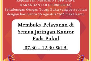 PENGUMAN BUKA LAYANAN KANTOR TANGGAL 30 AGUSTUS 2025