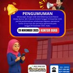 PENGUMAN BUKA LAYANAN KANTOR TANGGAL 29 NOVEMBER 2025