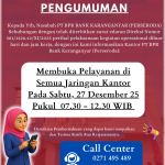 Pengumman Masuk Kerja Diluar Hari dan Jam Operasional