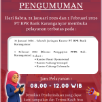 Pengumuman 31 Januari dan 01 Februari 2026